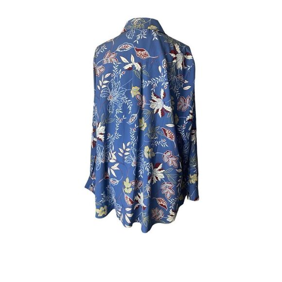 East Adeline Womens Blue Floral Button-Down Blouse Size 3X - Picture 2 of 3